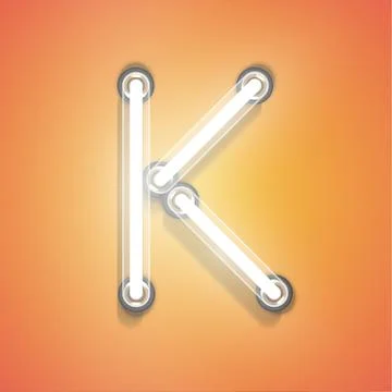 Realistic neon from a set, vector illustration Stock Illustration