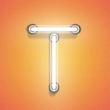 Realistic neon from a set, vector illustration Stock Illustration