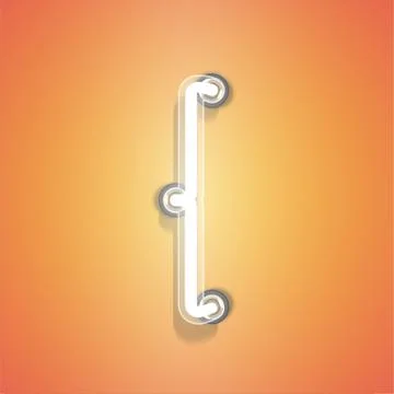 Realistic neon from a set, vector illustration Stock Illustration