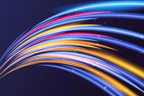 Realistic Neon Speed Motion Background Stock Illustration
