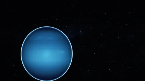 Realistic Neptune Ice Giant Planet in Deep Space with Stunning Blue Surface.. Stock Footage 337079442