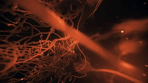 Realistic Neurone synapse network 3D animation with Infrared Light. Stock Footage 77847386