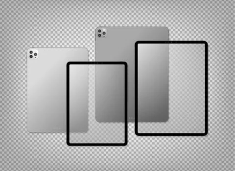Realistic new tablets mockup design Illustrazione stock