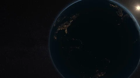 Realistic night view of Earth from the orbit 스톡 동영상 98606157
