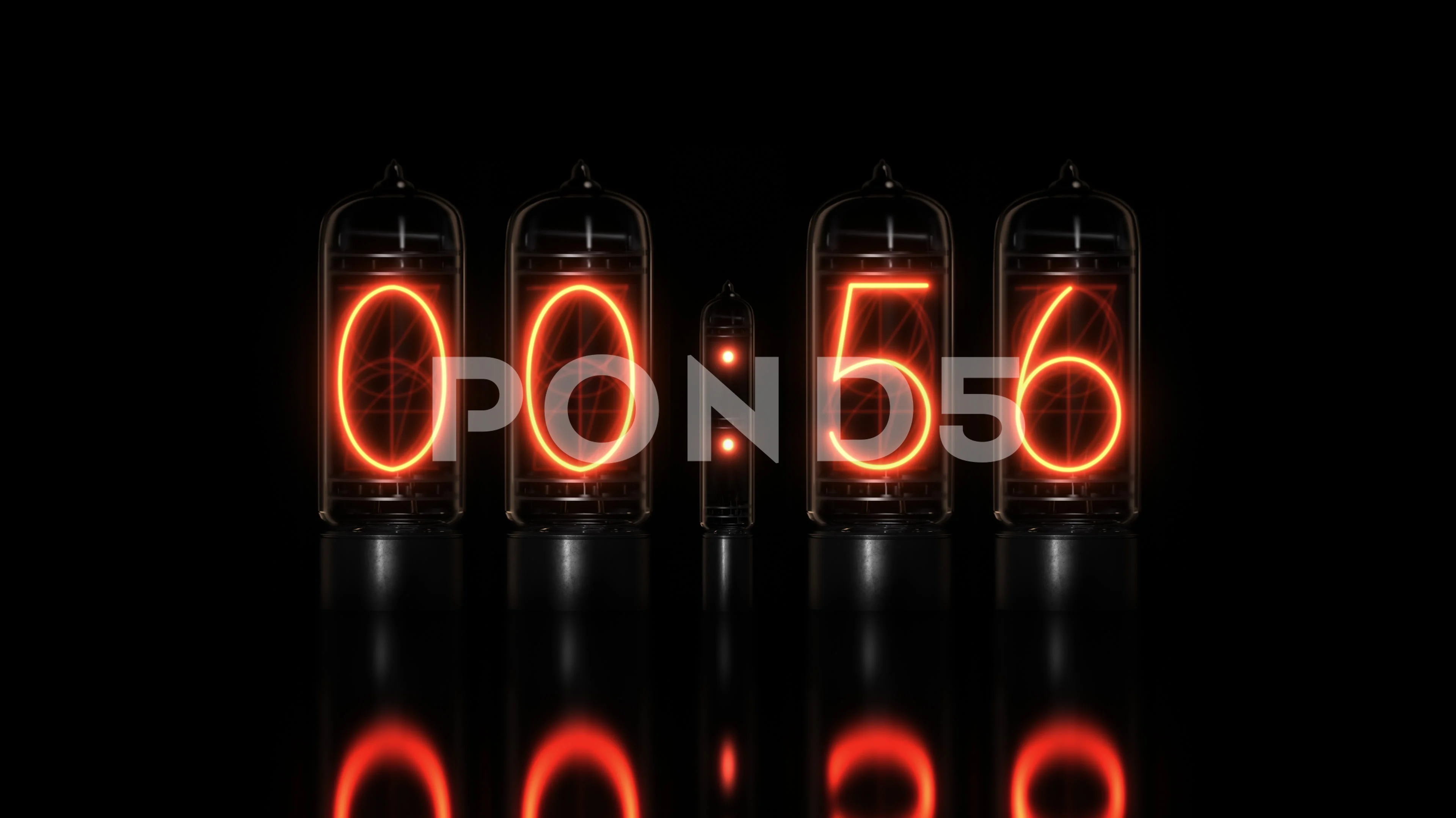 Realistic Nixie tube clock or timer. Cou... | Stock Video | Pond5