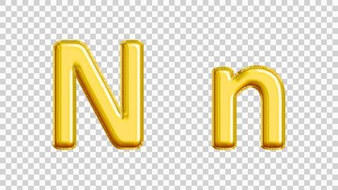 Realistic "Nn" Isolated Balloon Text Effect. Stock Illustration