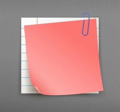 Realistic note sticky. Red notepad and to do list, memo. Planning and scheduling Stock Illustration