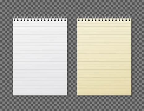 Realistic notebook design. Diary blank office document. Note book sheet Stock Illustration