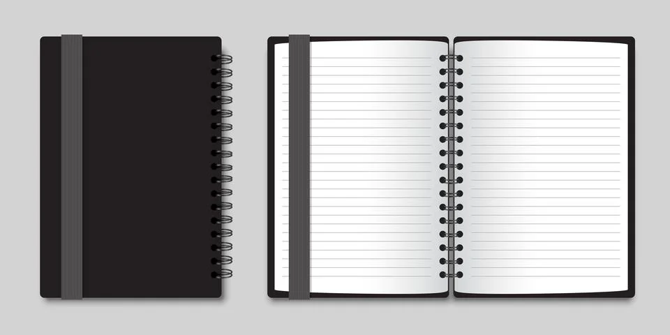 Realistic notebook mockup icon in flat style. Notepad vector illustration o.. Illustrazione stock