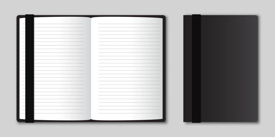 Realistic notebook mockup icon in flat style. Notepad vector illustration o.. Stock Illustration