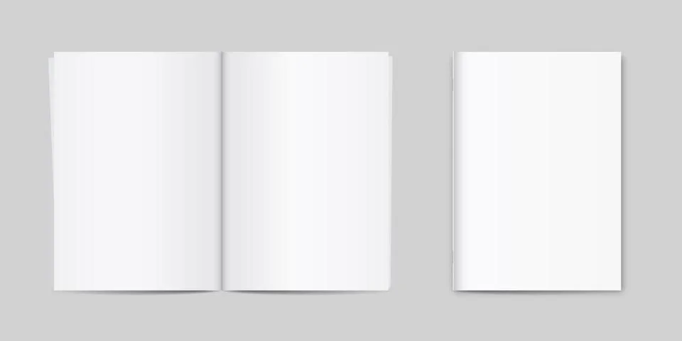 Realistic notebook mockup icon in flat style. Paper journal vector illustra.. Stock Illustration