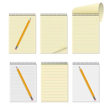 Realistic notebook vector design illustration isolated on white background Stock Illustration