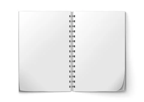 Realistic notepad open Stock Illustration