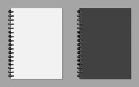 Realistic notepad wish sadow flat style on a grey background Stock Illustration