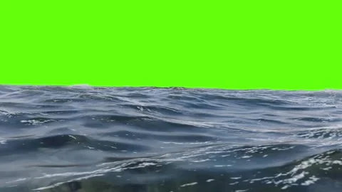 Realistic ocean sea waves flowing on green screen background Stock Footage 313188301