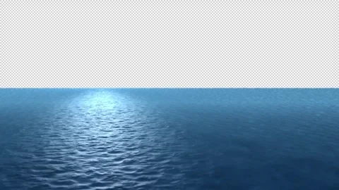 Realistic Ocean Surface Waves Loop – Transparent Overlay Animation Video stock 331299215