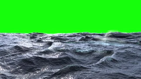 Realistic ocean waves seamless looping animation on green screen 動画素材 310246112