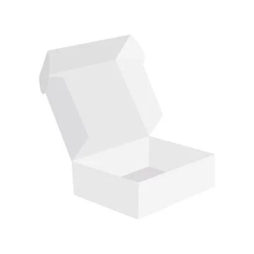 Realistic Open And Closed Blank Packaging Boxes. EPS10 Vector Stock Illustration