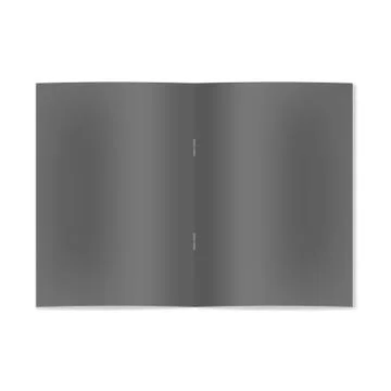 Realistic open black notebook, brochure on staple Stock Illustration