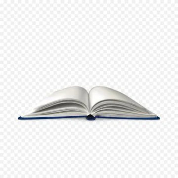 Realistic open book. Book template with white pages. Vector illustration isol Stock Illustration