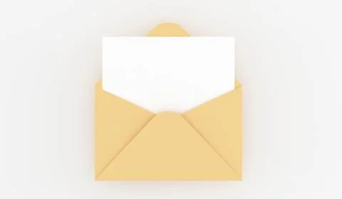 Realistic Open Mail Letter With Empty Note Stock Illustration