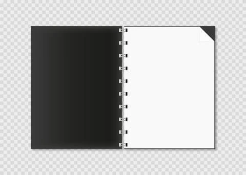 Realistic open note pad with shadow, vector Stock Illustration
