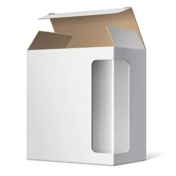 Realistic Open Package Cardboard Box 스톡 일러스트