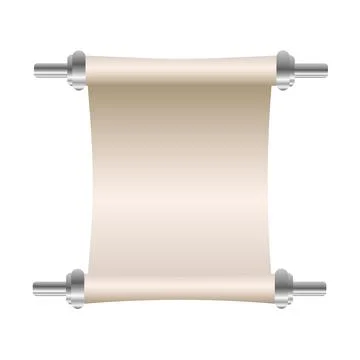Realistic open parchment scroll on a white background. Vector illustration Stock Illustration