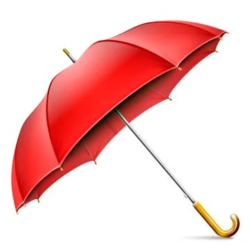 Realistic Open Red Umbrella Stock Illustration