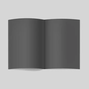 Realistic opened black book or magazine mockup Stock Illustration