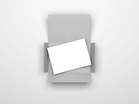 Realistic opened envelope with white paper card, 3d rendering 스톡 일러스트