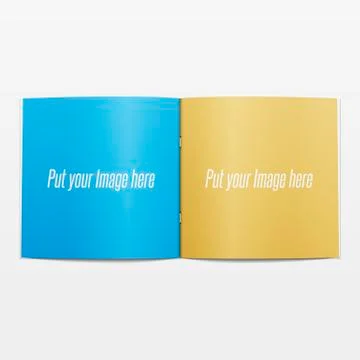 Realistic opened square Magazine or Book Stock Illustration