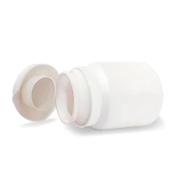 Realistic opened white plastic bottle with cap Stock Illustration