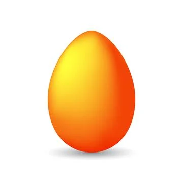 Realistic orange Easter egg with shadow on white background. Vector illustrat 스톡 일러스트