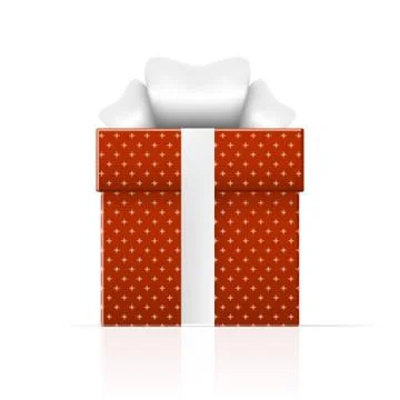 Realistic Orange Gift Box With Simple Pattern Stockillustratie