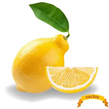 Realistic orange with leaf and slice. Stock Illustration