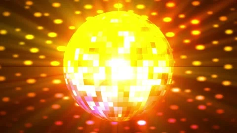 Realistic orange light ball on the stage Stock Footage 165933999