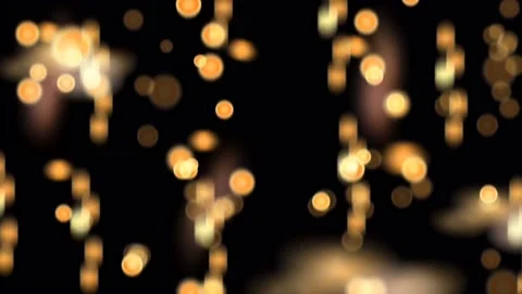 Realistic orange light bokeh on black background Stock Footage 145518818