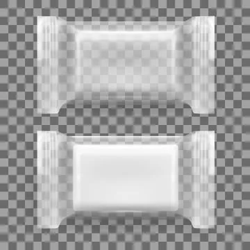 Realistic Packed White Disposable Soap Illustrazione stock