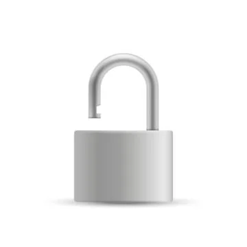 Realistic Padlock isolated on white background. Vector illustration. Stock Illustration