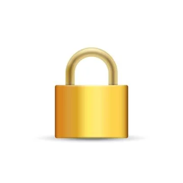 Realistic Padlock isolated on white background. Vector illustration. Stock Illustration