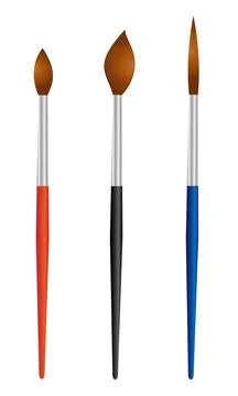 Realistic paint brushes Stock Illustration