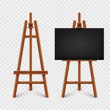 wooden easel for painting and drawing with a blank sheet of paper template  for design vector illustration, Stock vector