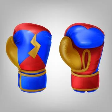Realistic pair of leather colored boxing gloves Stock Illustration