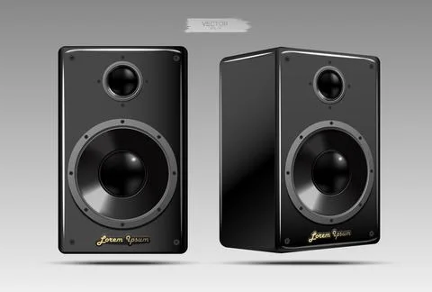 A realistic pair of speakers. Stock Illustration
