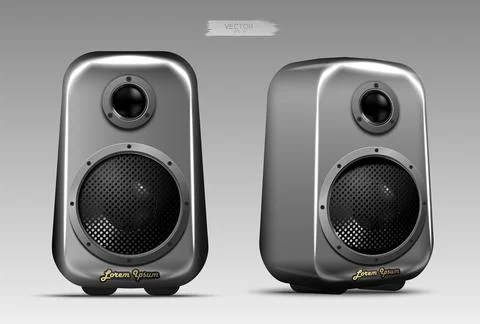A realistic pair of speakers. Stock Illustration