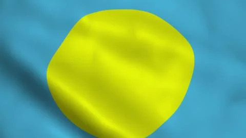 Realistic Palau flag Stock Illustration