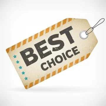 Realistic paper best choice vector label. isolated from background. layered. Ilustração Stock
