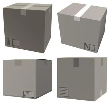 Realistic paper box isolated Stock Illustration