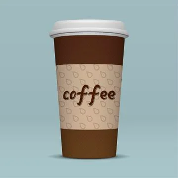 Realistic Paper Coffee Cup Illustrazione stock